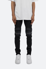 Load image into Gallery viewer, X186 Stretch Moto Denim - Black/Black