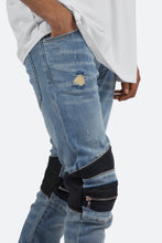 Load image into Gallery viewer, X186 Stretch Moto Denim - Blue/Black
