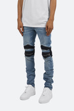 Load image into Gallery viewer, X186 Stretch Moto Denim - Blue/Black
