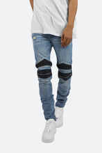 Load image into Gallery viewer, X186 Stretch Moto Denim - Blue/Black
